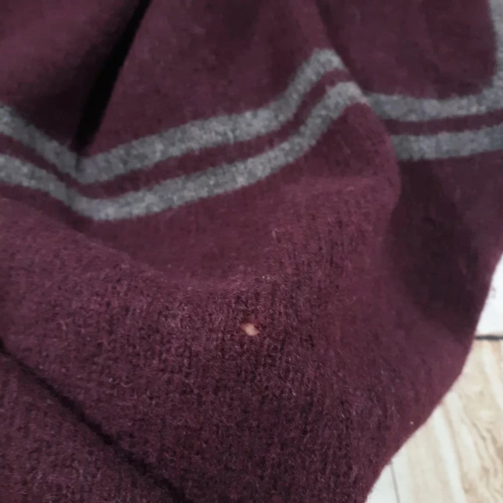 J.CREW Wool Sweater Pullover Mens Large V-Neck Maroon